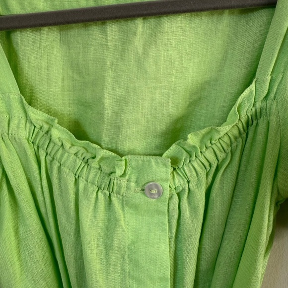 SLEEPER Brigitte Midi Linen Dress Lime - Picture 10 of 10
